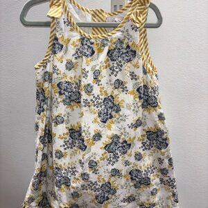 Floral Kids Casual Dress - Yellow and Blue